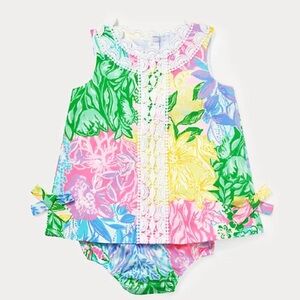 Lilly Pulitzer baby shift dress multi bright patch print 6-12 months